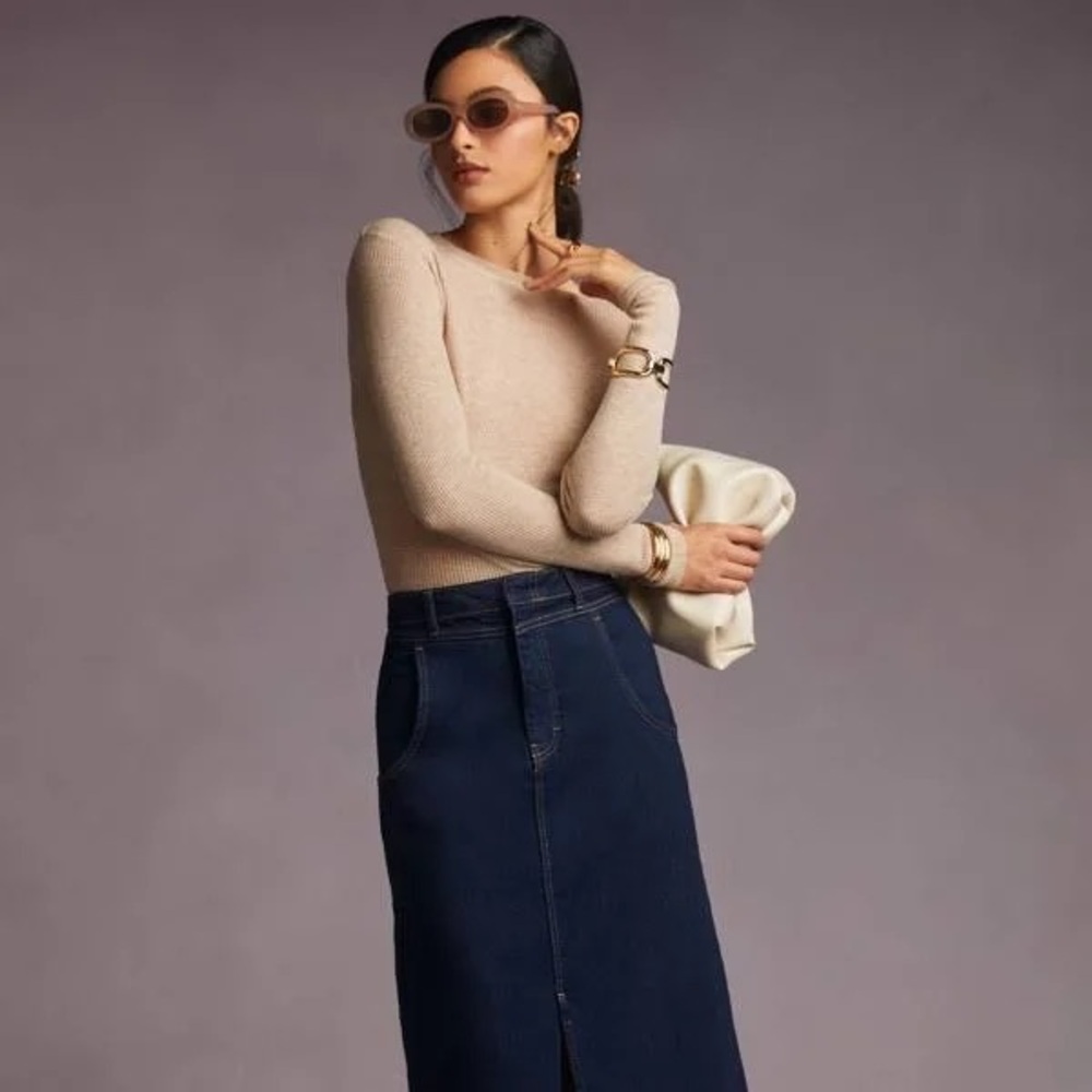 Pilcro Navy Maxi Skirt